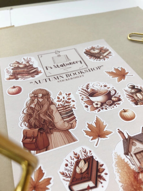 Stickervel Autumn Bookshop - T's Stationery