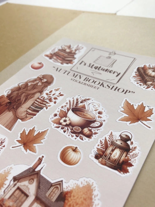 Stickervel Autumn Bookshop - T's Stationery