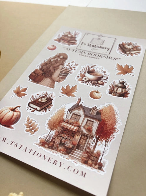 Stickervel Autumn Bookshop - T's Stationery