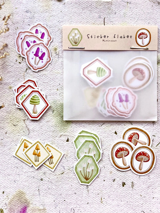 Sticker Flakes Mushrooms - Nikki Dotti