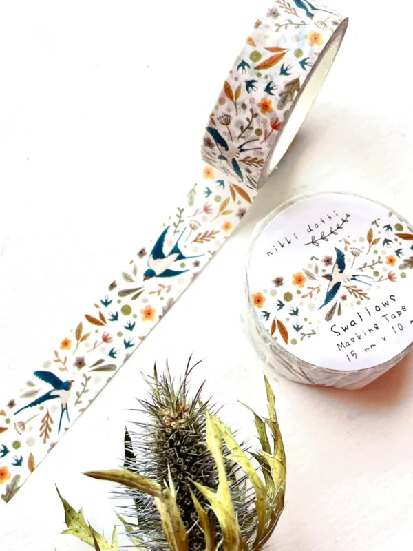 Washi tape Swallows - Nikki Dotti