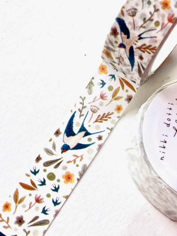 Washi tape Swallows - Nikki Dotti