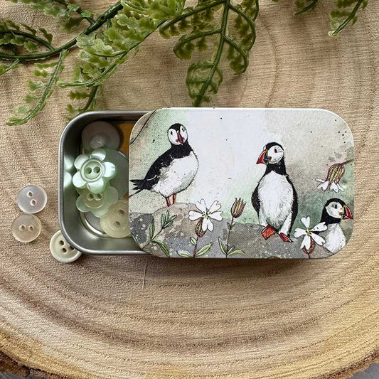 Mini blikje Puffins and Sea - Alex Clark