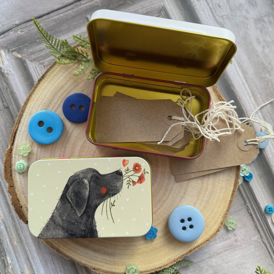 Cadeaublikje Labrador and Flowers - Alex Clark