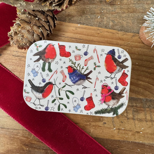Mini blikje Festive Robins - Alex Clark