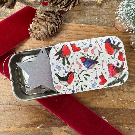 Mini blikje Festive Robins - Alex Clark