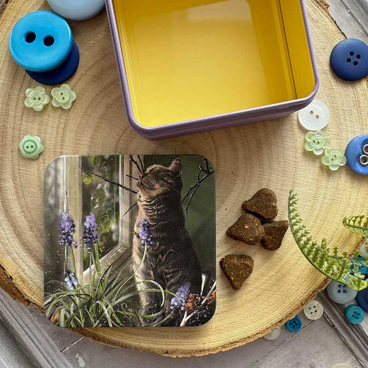 Vierkant blikje Cat and Muscari - Alex Clark