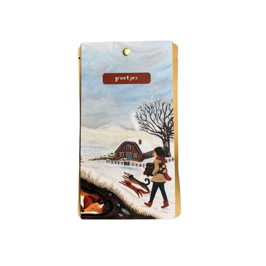 Theekaart hout halen - groetjes - Esther Bennink