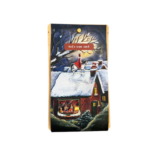 Theekaart de maan schijnt door de bomen - liefs van sint - Esther Bennink