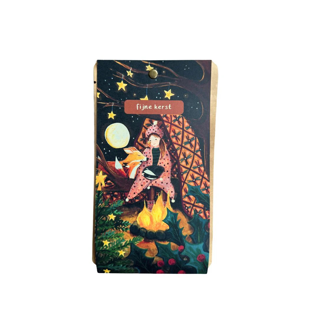 Theekaart kerst in het bos - fijne kerst - Esther Bennink