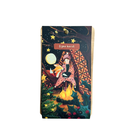 Theekaart kerst in het bos - fijne kerst - Esther Bennink