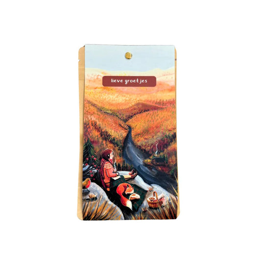 Theekaart herfstpicknick - lieve groetjes - Esther Bennink