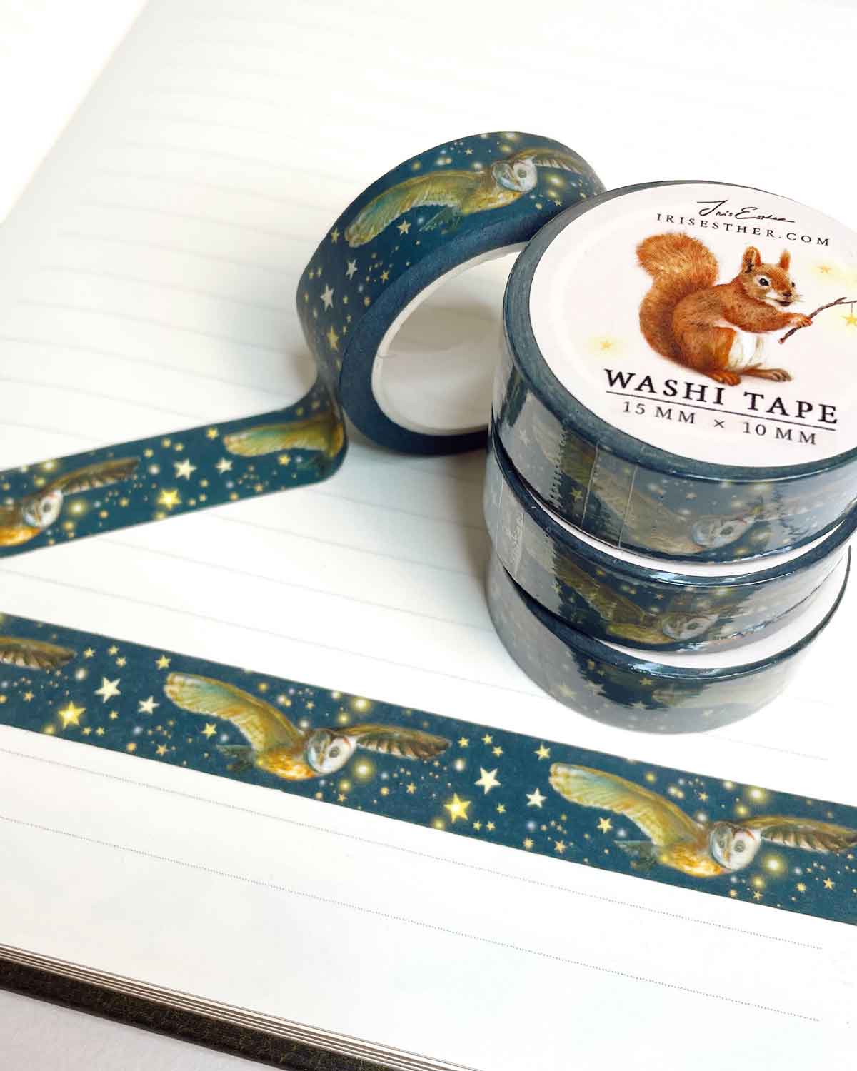 Washi tape Owl & Stars - Iris Esther