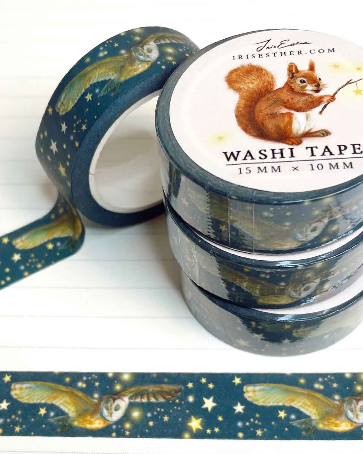 Washi tape Owl & Stars - Iris Esther