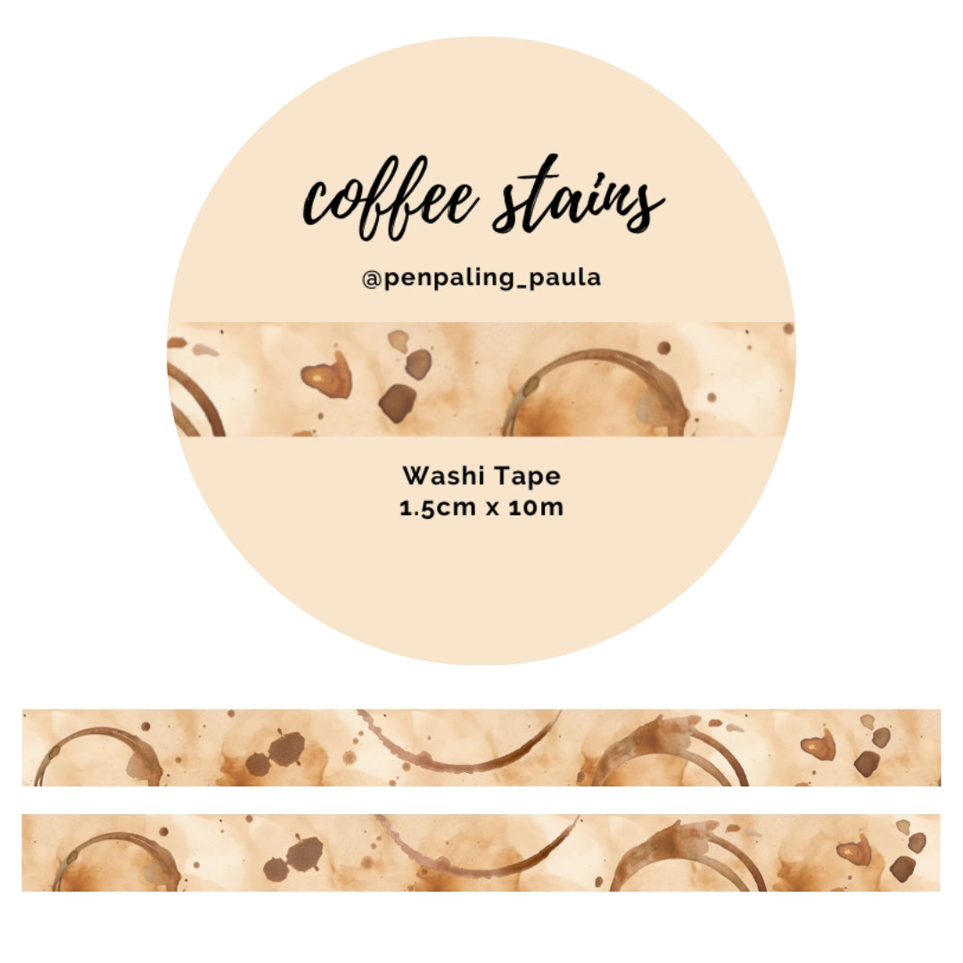 Washi tape Coffee Stains - Penpaling Paula