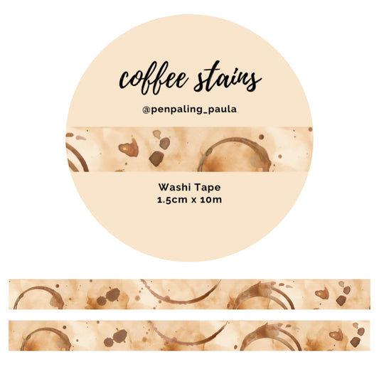 Washi tape Coffee Stains - Penpaling Paula