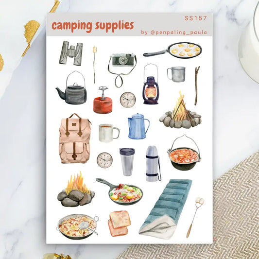 Stickervel Camping Supplies - Penpaling Paula