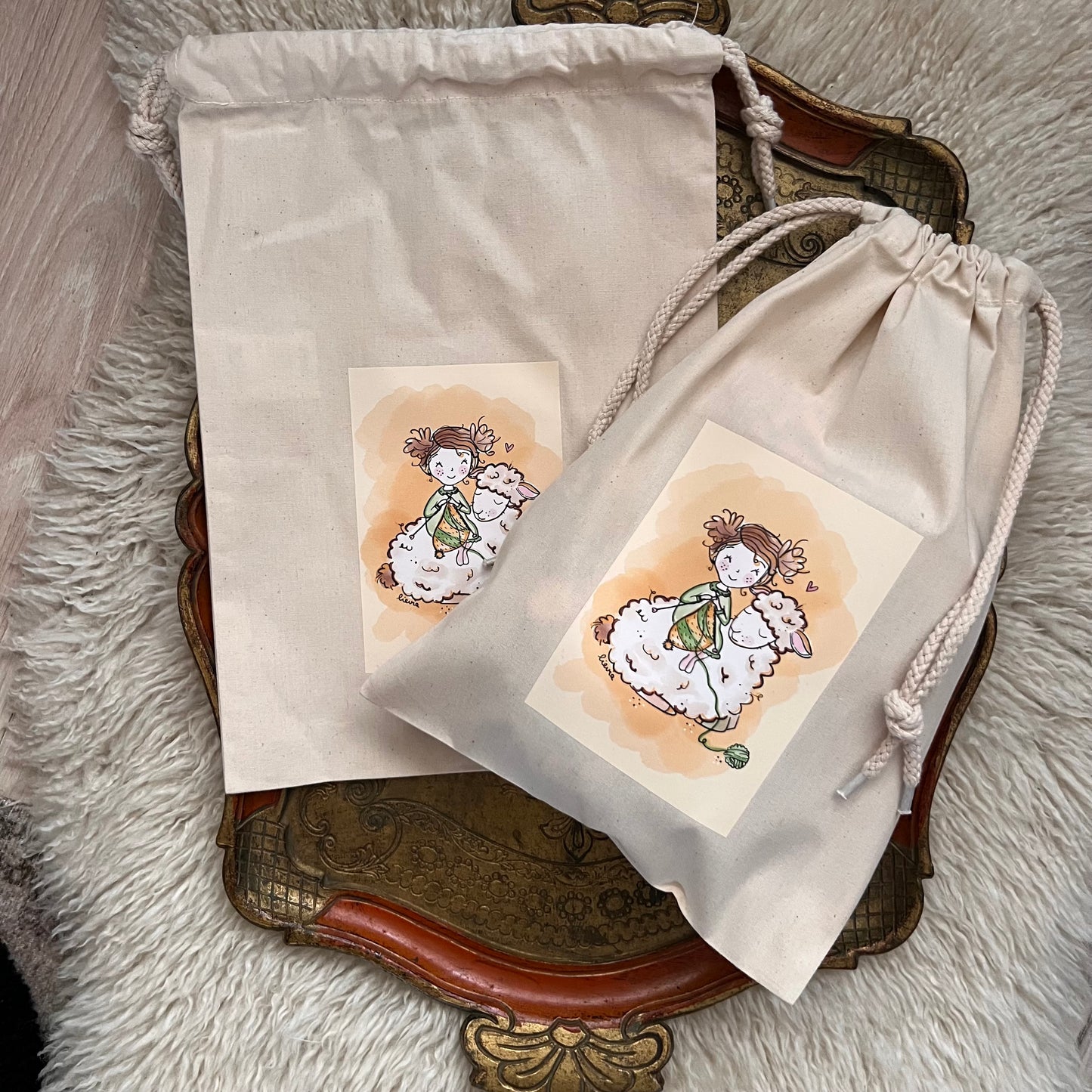 Projectbag Meisje met Schaapje - Lievia