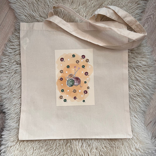 Katoenen tas naturel wolletjes - Lievia