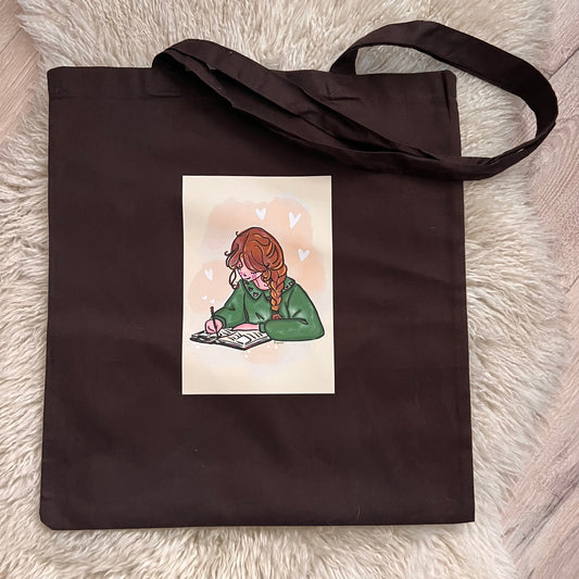 Katoenen tas bruin journaling - Lievia