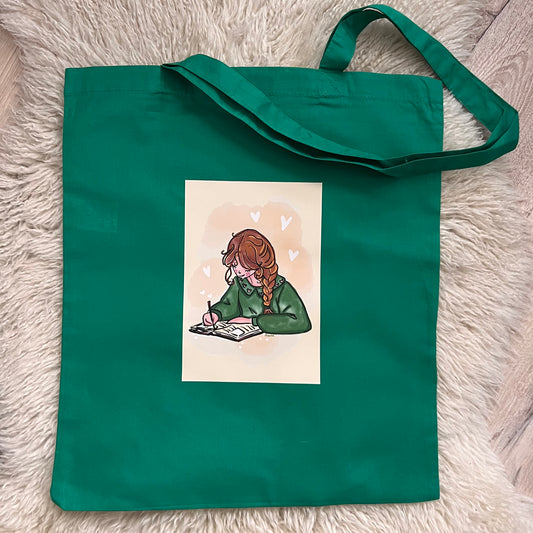 Katoenen tas groen journaling - Lievia