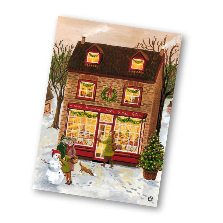 Kerstkaart Boekwinkeltje Tales & Teas - Esther Bennink