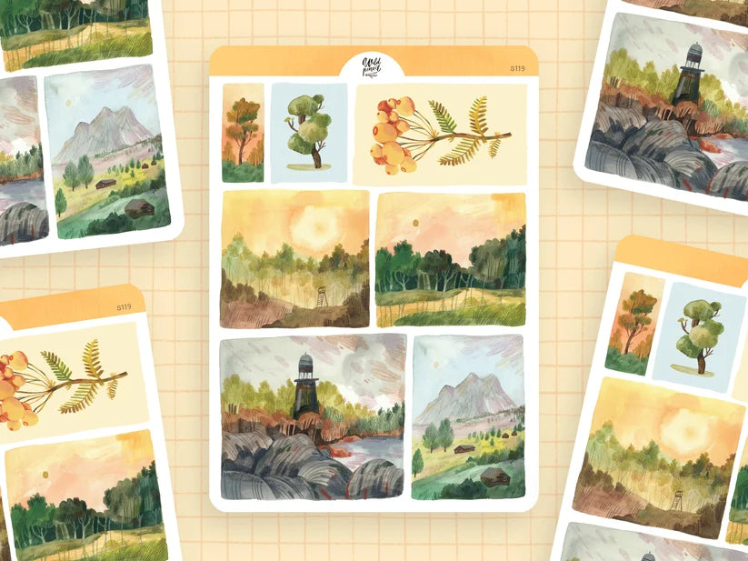 Stickervel Morning Landscapes - Wild Pencil