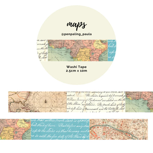 Washi tape Maps - Penpaling Paula