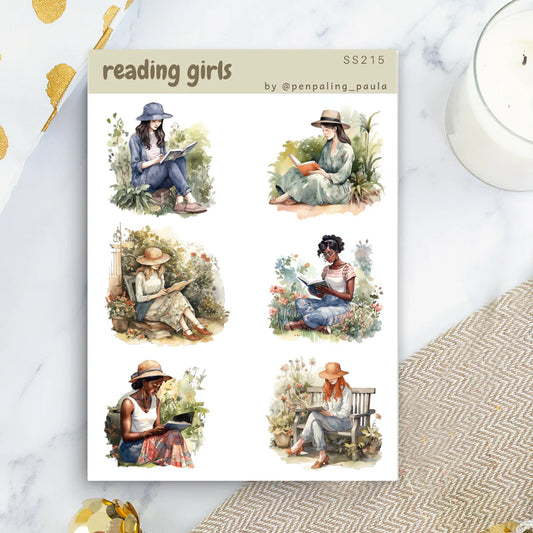 Stickervel Reading Girls - Penpaling Paula
