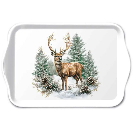 Klein dienblad Winter Stag White - Ambiente