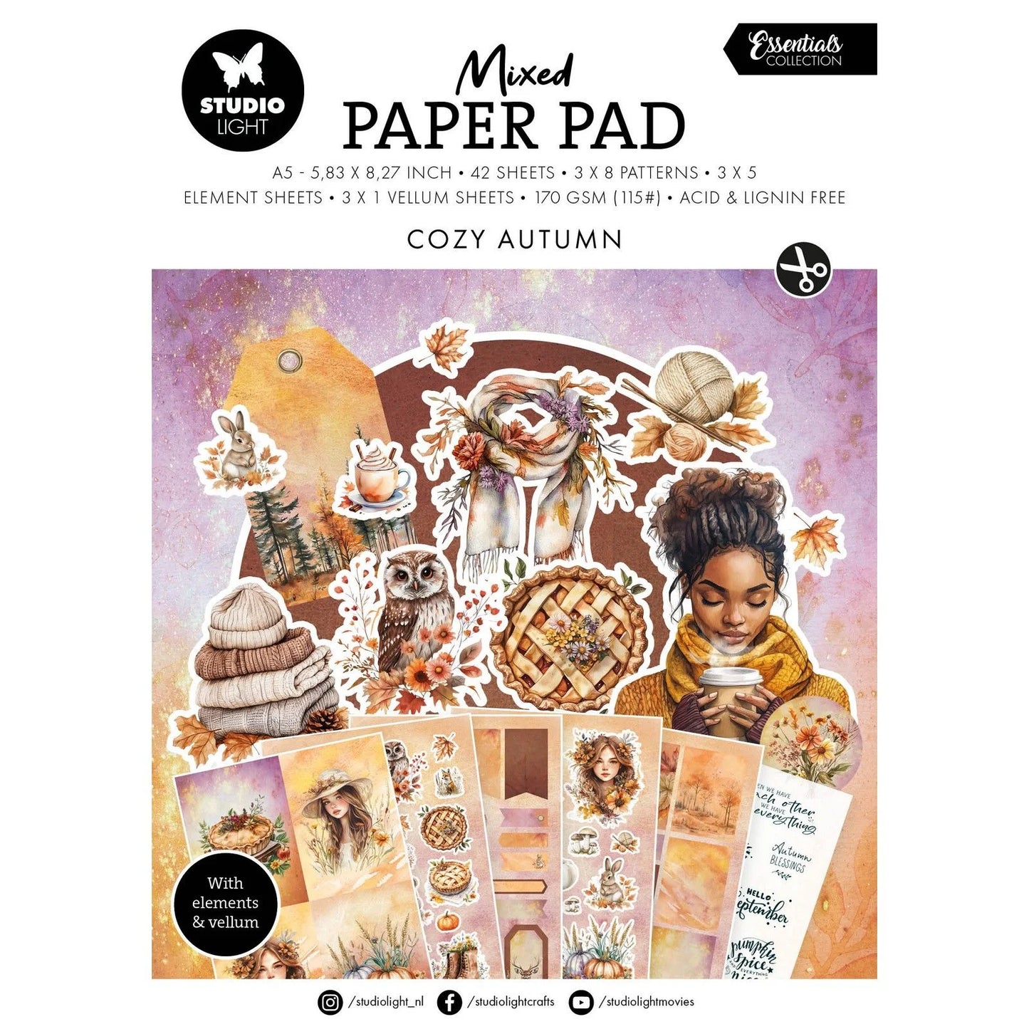 Mixed Paper Pad Essentials Cozy Autumn - Studio Light