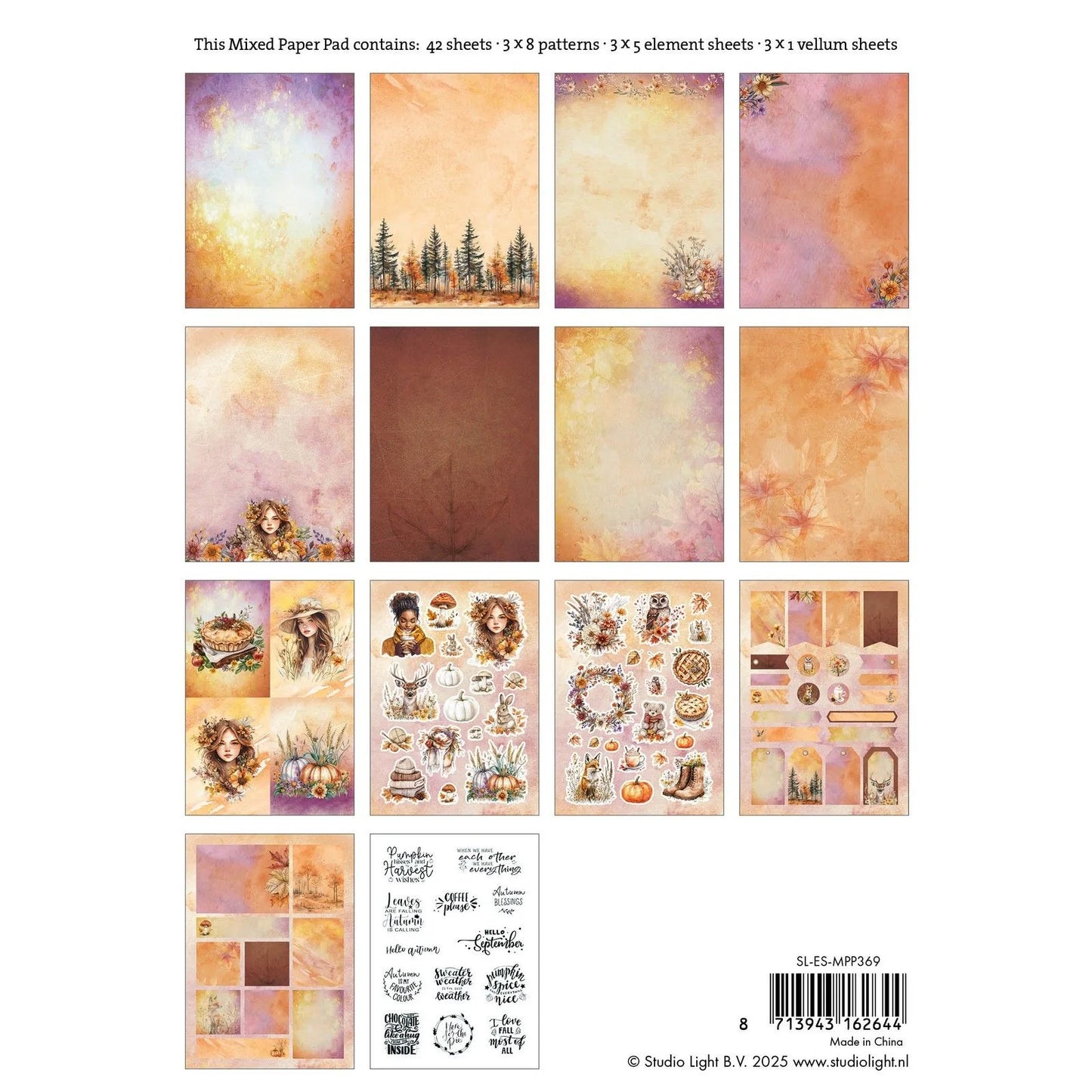 Mixed Paper Pad Essentials Cozy Autumn - Studio Light