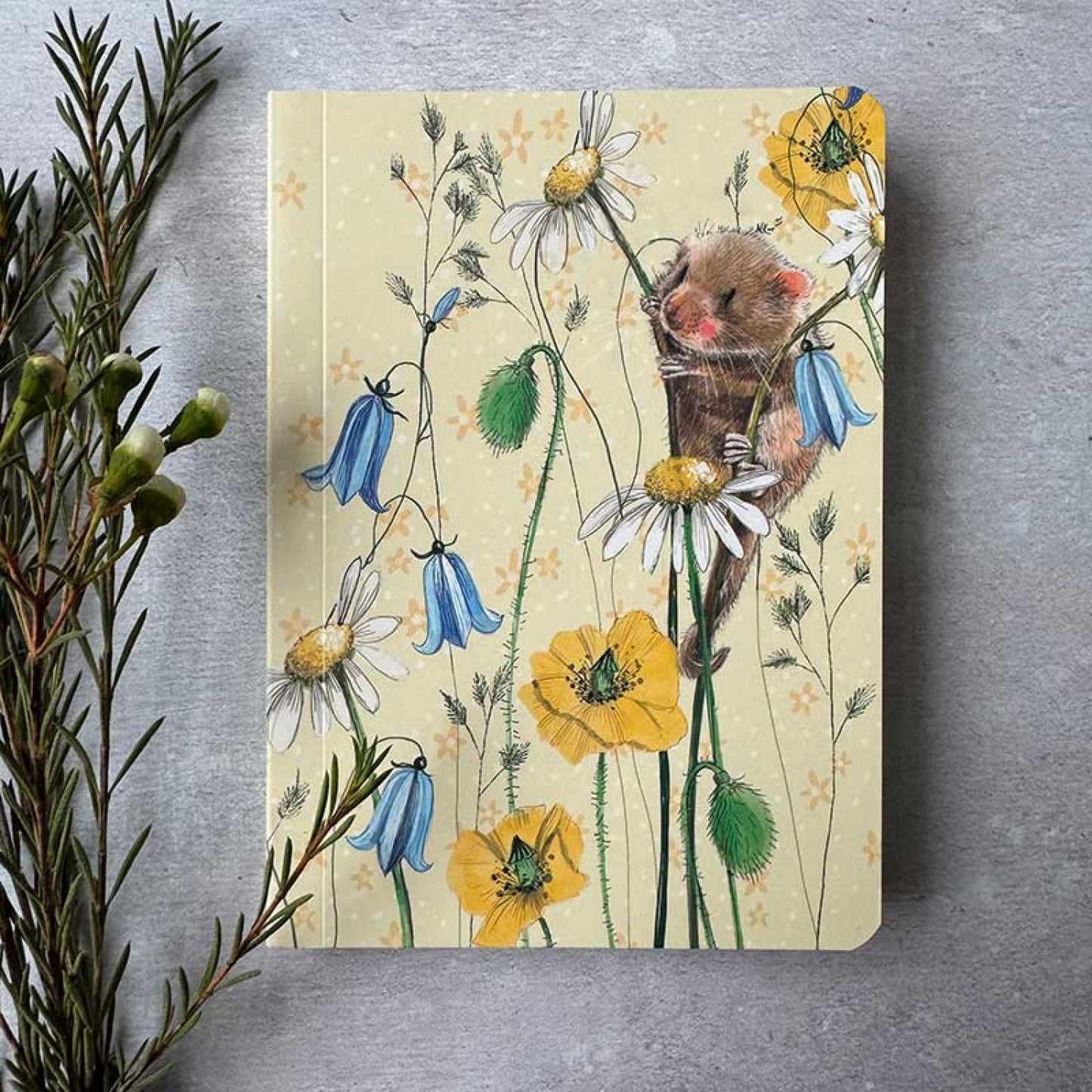 Mini notitieboekje Field Mouse and Flowers - Alex Clark