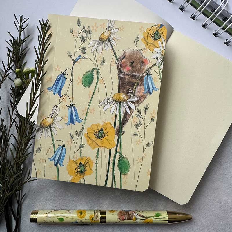 Mini notitieboekje Field Mouse and Flowers - Alex Clark