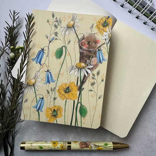 Mini notitieboekje Field Mouse and Flowers - Alex Clark