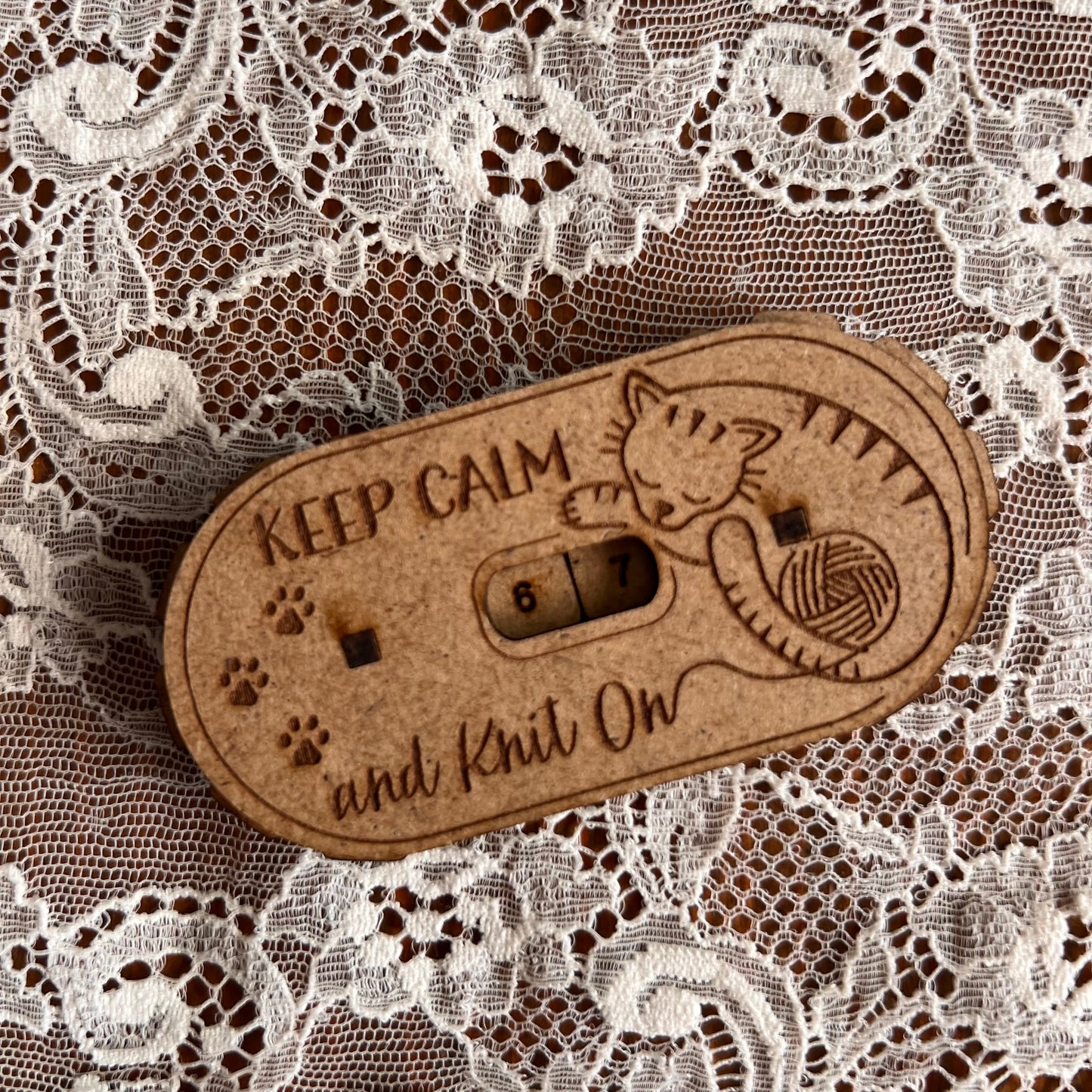 Houten toerenteller Keep calm