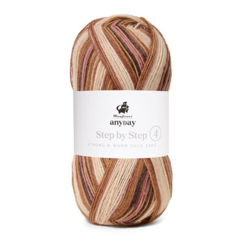 Sokkenwol kleur 6 Brown/Camel/Pink/Beige - Mayflower