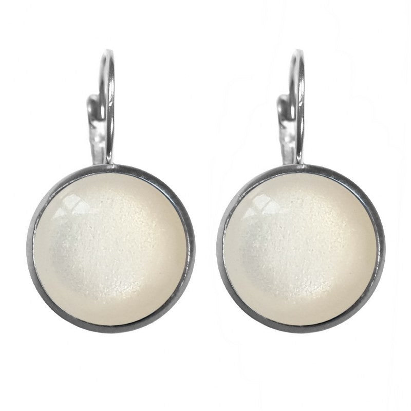 Oorbellen Dots Zilver Ivory - Urban Hippies