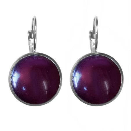 Oorbellen Dots Zilver Violet - Urban Hippies