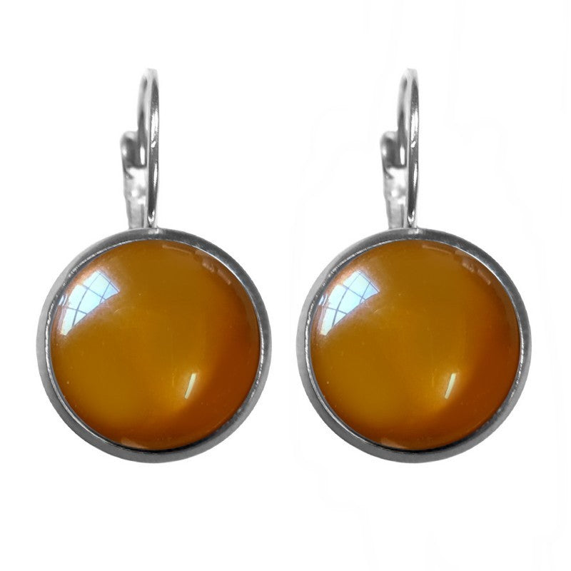 Oorbellen Dots Zilver Apricot Brandy - Urban Hippies