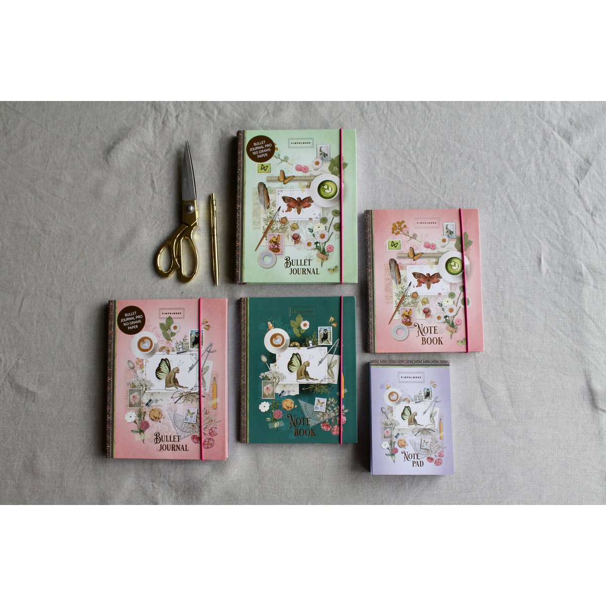 Notebook Wonderland Peach Butterbird - Pimpelmees