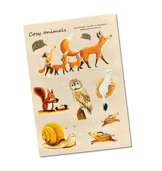 Stickervel Cosy Animals - Esther Bennink